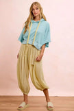 BiBi Washed Terry Short Sleeve Drawstring Hoodie Top  Style Ratio