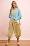 BiBi Washed Terry Short Sleeve Drawstring Hoodie Top  Style Ratio