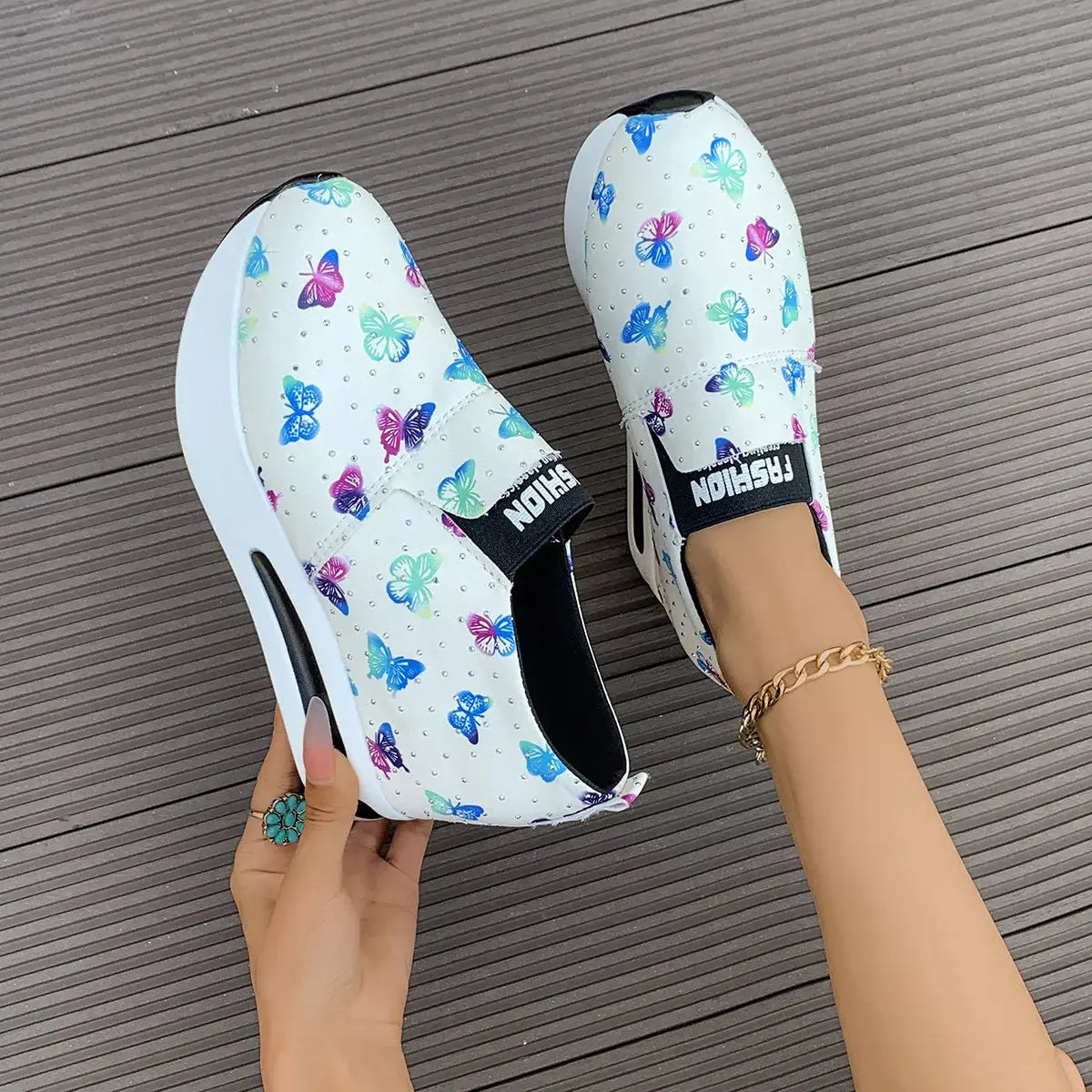 Butterfly Round Toe Slip-Ons  Style Ratio