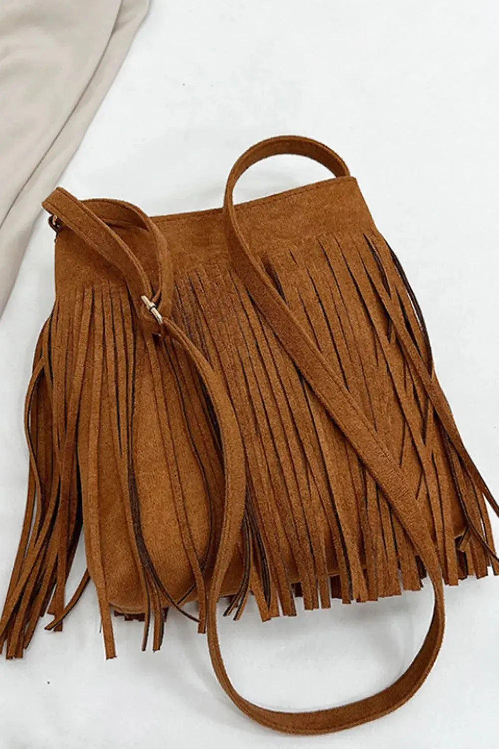 Suede Fringe Shoulder Bag  Style Ratio