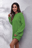 Cable-Knit Round Neck Sweater Dress  Style Ratio