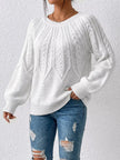 Cable-Knit Round Neck Sweater  Style Ratio