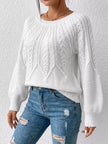 Cable-Knit Round Neck Sweater  Style Ratio