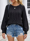 Cable-Knit Round Neck Sweater  Style Ratio