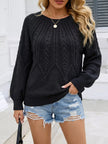 Cable-Knit Round Neck Sweater  Style Ratio