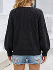 Cable-Knit Round Neck Sweater  Style Ratio