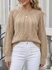 Cable-Knit Round Neck Sweater  Style Ratio