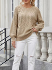 Cable-Knit Round Neck Sweater  Style Ratio