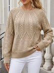 Cable-Knit Round Neck Sweater  Style Ratio