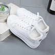 Casual Embroidered White Breathable Flower Lace-Up Sneakers  Style Ratio
