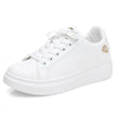 Casual Embroidered White Breathable Flower Lace-Up Sneakers  Style Ratio