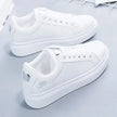 Casual Embroidered White Breathable Flower Lace-Up Sneakers  Style Ratio