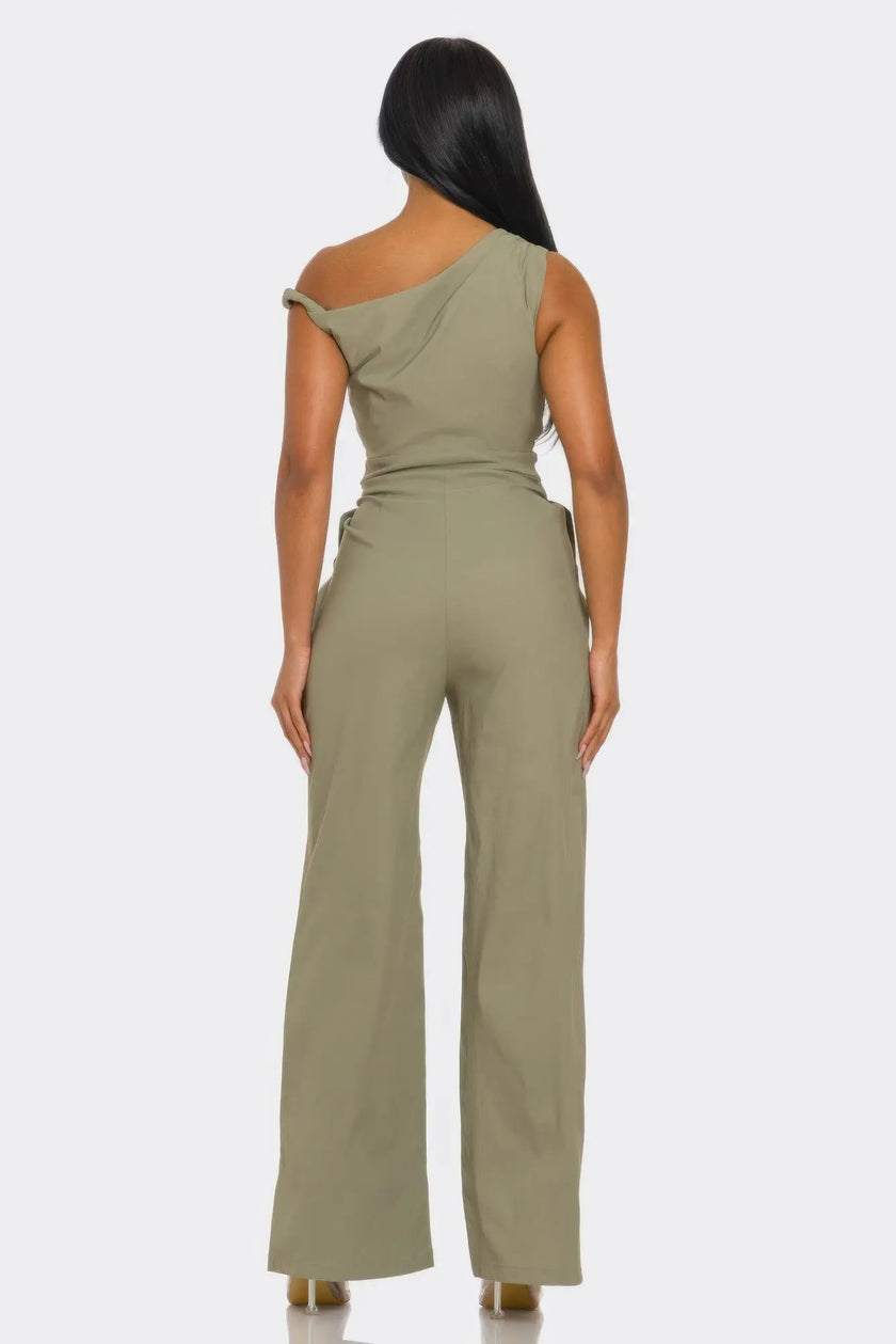 Chic Poise One-shoulder Jumpsuit  Style Ratio