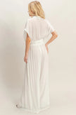 Collared Wrap Top & Wide-leg Pants Set  Style Ratio