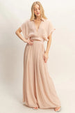 Collared Wrap Top & Wide-leg Pants Set  Style Ratio