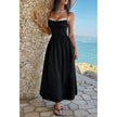 Contrast Color Lace Spaghetti Strap Long Dress  Style Ratio