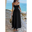 Contrast Color Lace Spaghetti Strap Long Dress  Style Ratio