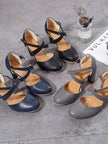 Cross-Strap Block Heel Pumps  Style Ratio