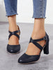 Cross-Strap Block Heel Pumps  Style Ratio