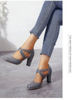 Cross-Strap Block Heel Pumps  Style Ratio