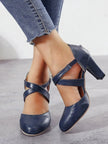 Cross-Strap Block Heel Pumps  Style Ratio