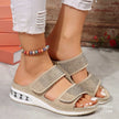Velcrow Strapped Rhinestone Sandals  Style Ratio