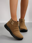 Pleated Side Zip Short Boots  Style Ratio