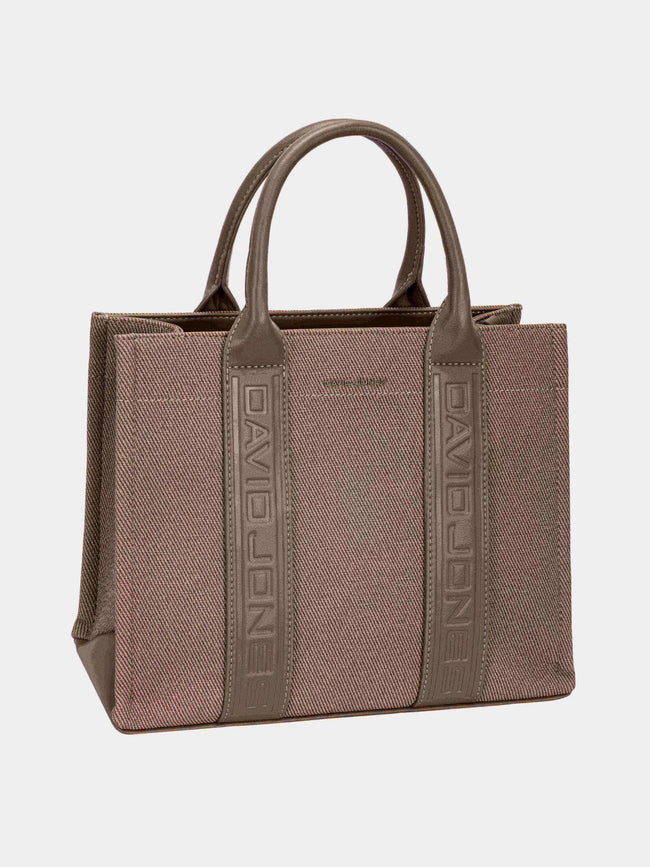 David Jones Canvas Tote Handbag with Contrast Leather Handles  Style Ratio