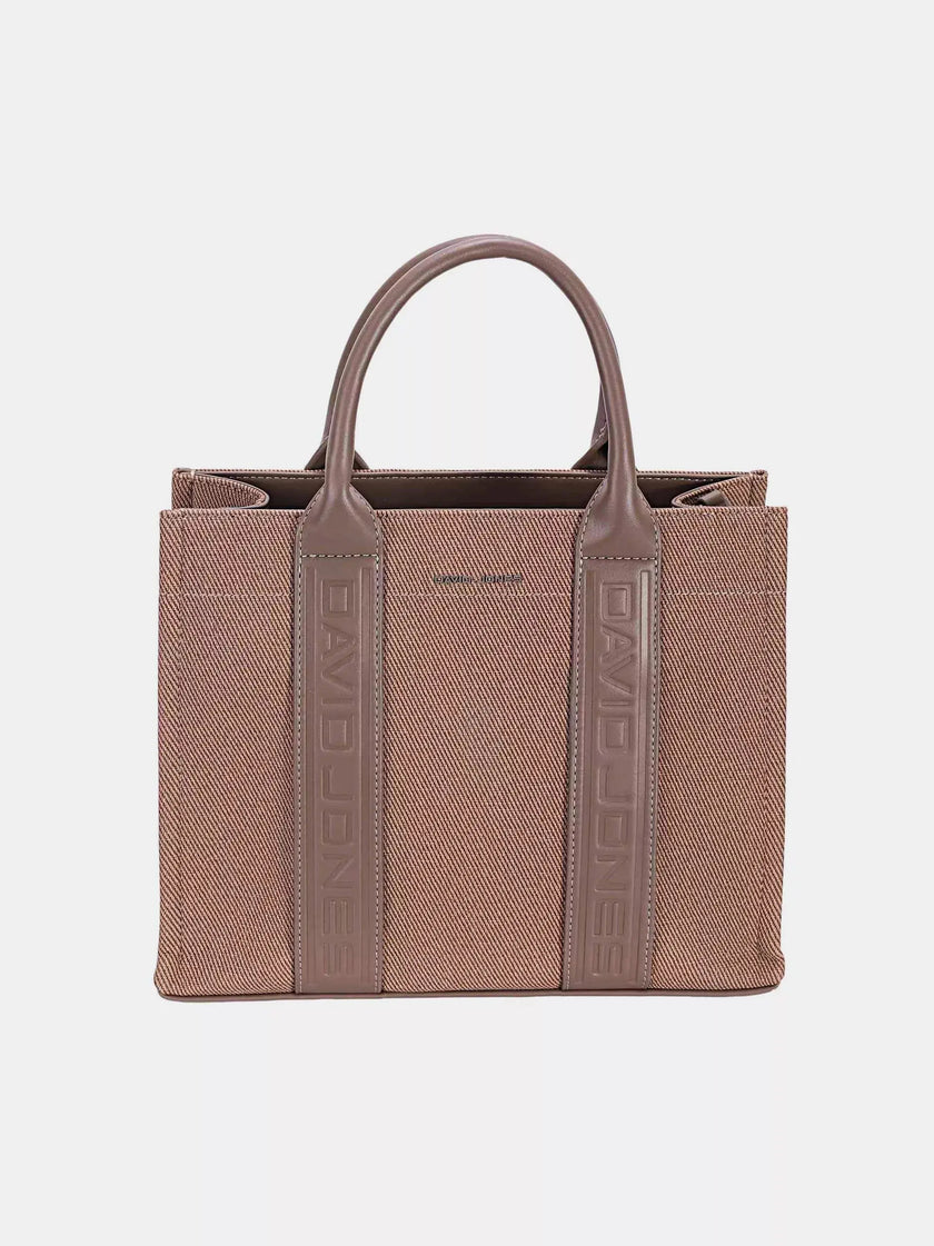 David Jones Canvas Tote Handbag with Contrast Leather Handles  Style Ratio
