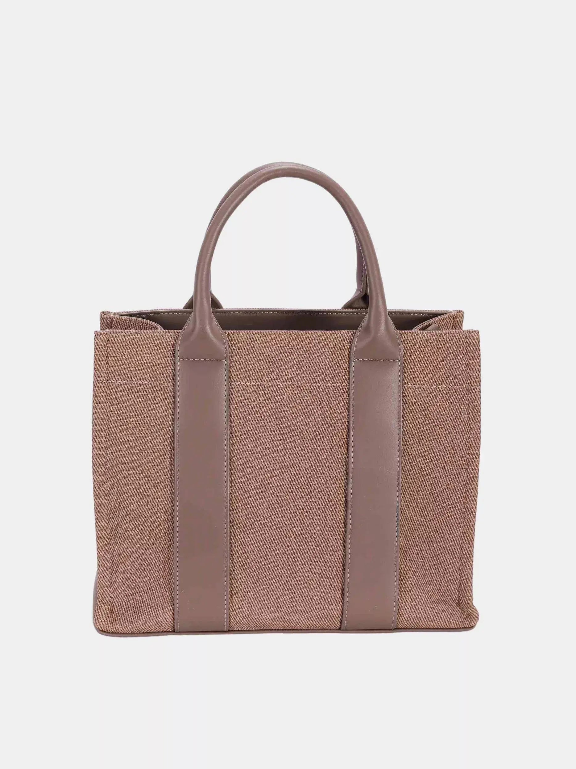 David Jones Canvas Tote Handbag with Contrast Leather Handles  Style Ratio