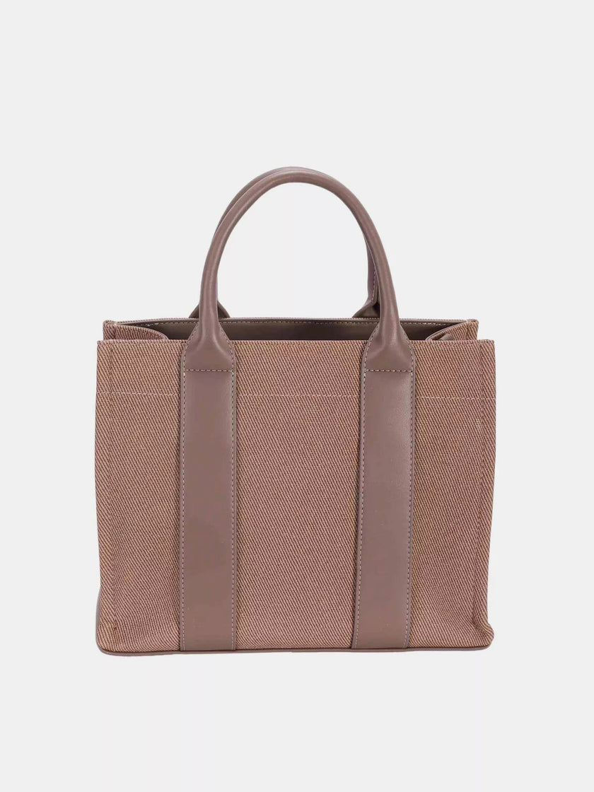 David Jones Canvas Tote Handbag with Contrast Leather Handles  Style Ratio
