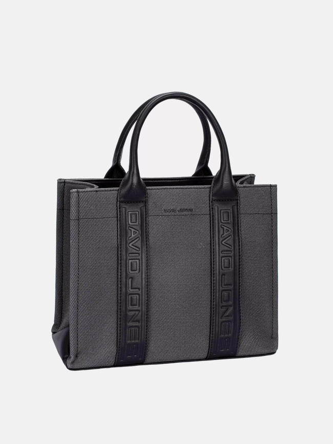 David Jones Canvas Tote Handbag with Contrast Leather Handles  Style Ratio