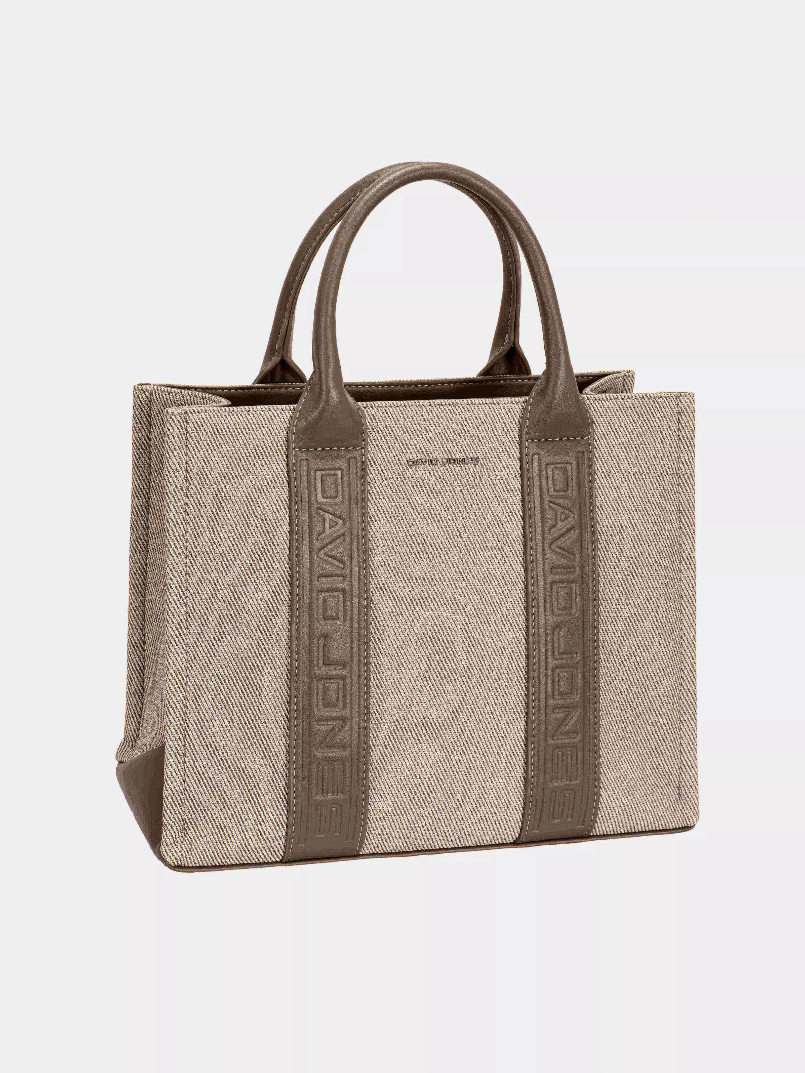 David Jones Canvas Tote Handbag with Contrast Leather Handles  Style Ratio