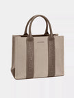 David Jones Canvas Tote Handbag with Contrast Leather Handles  Style Ratio