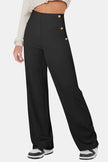 Decorative Button High Rise Pants  Style Ratio