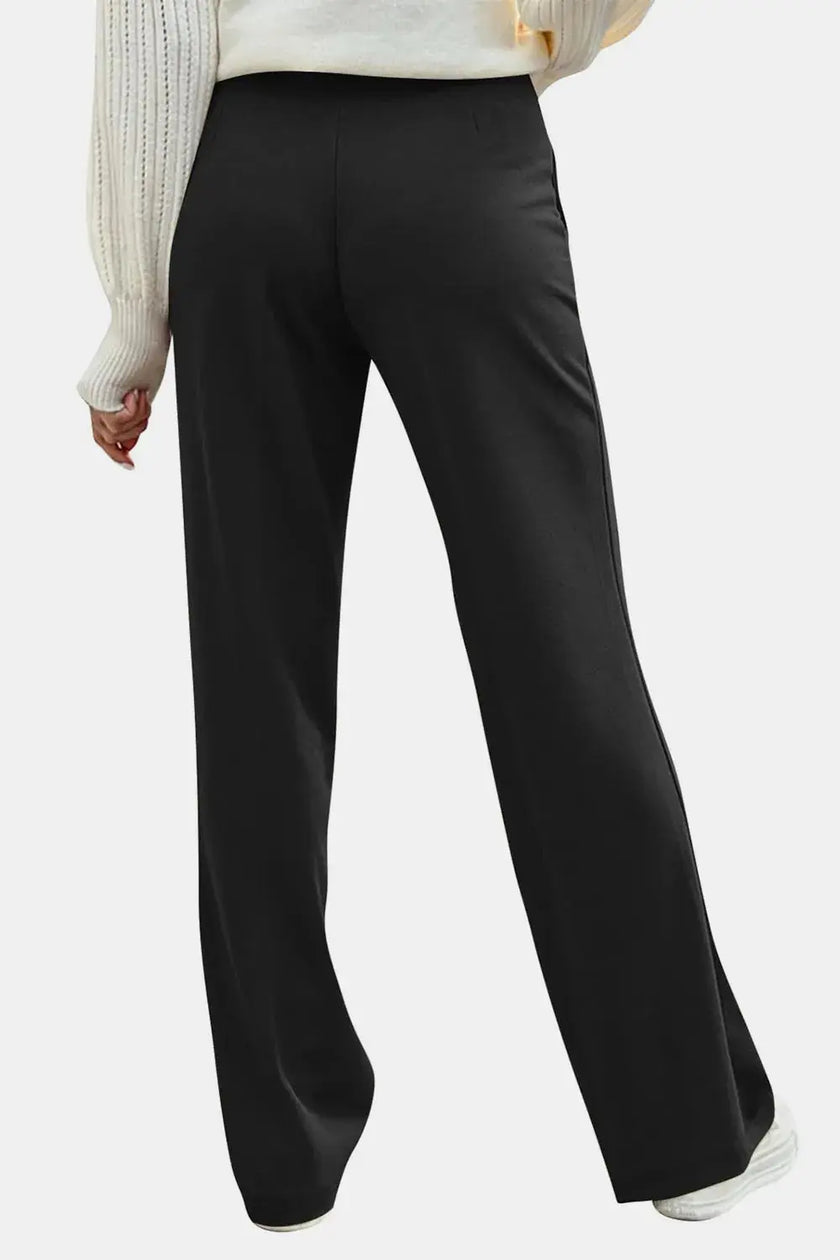 Decorative Button High Rise Pants  Style Ratio