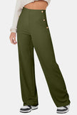 Decorative Button High Rise Pants  Style Ratio