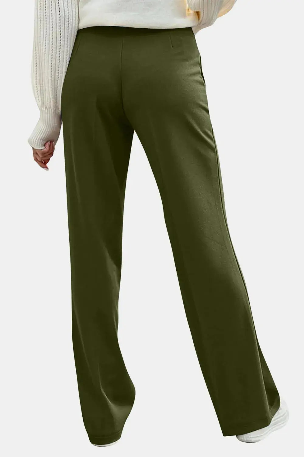 Decorative Button High Rise Pants  Style Ratio