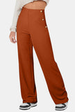 Decorative Button High Rise Pants  Style Ratio