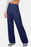 Decorative Button High Rise Pants  Style Ratio