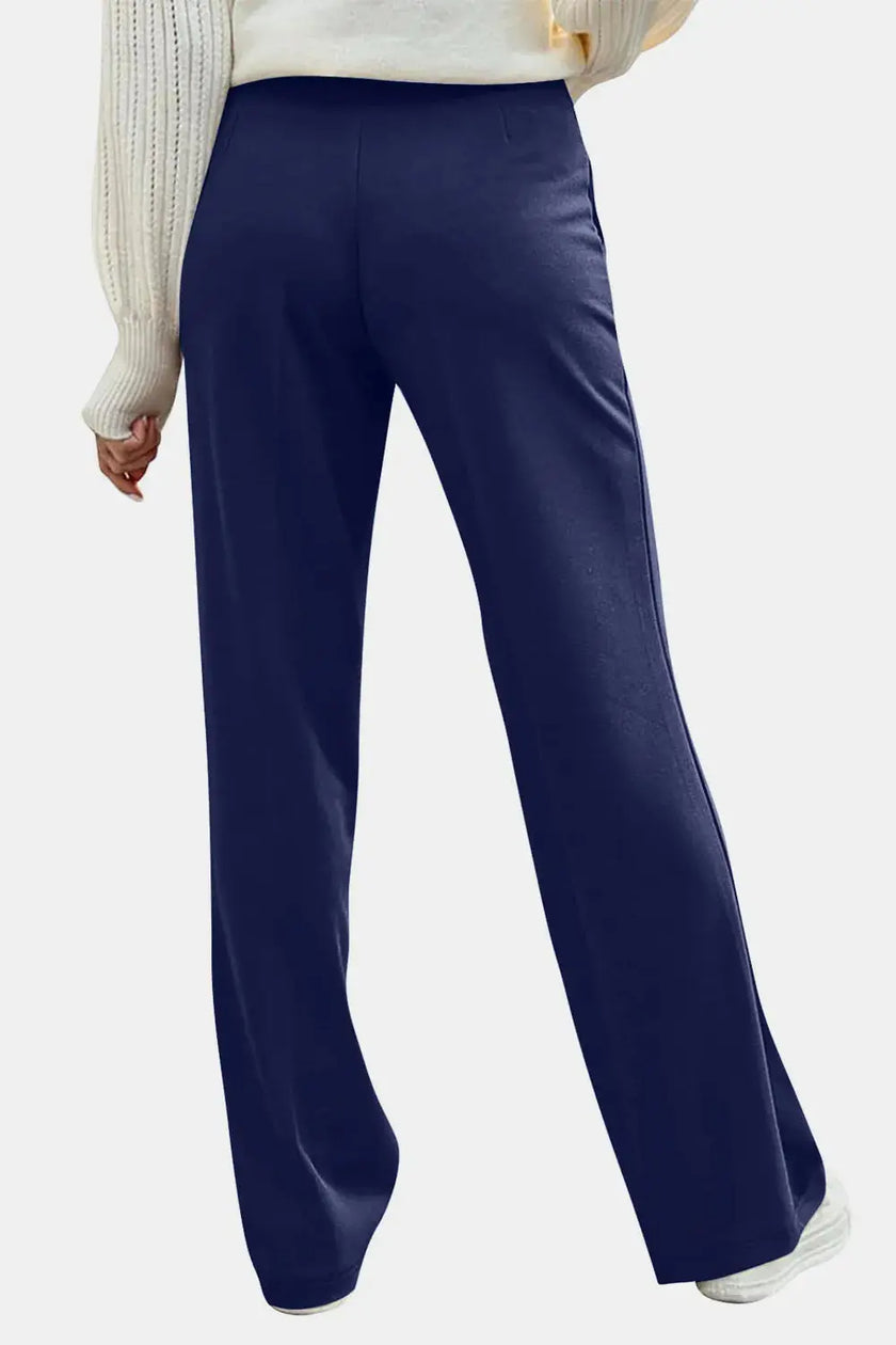 Decorative Button High Rise Pants  Style Ratio