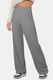 Decorative Button High Rise Pants  Style Ratio