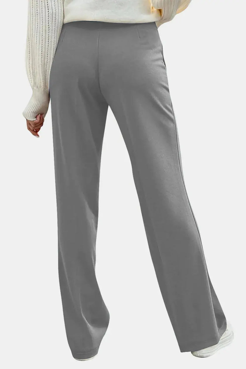 Decorative Button High Rise Pants  Style Ratio