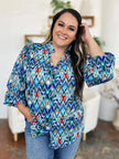 Double Take Full Size Printed Balloon Sleeve Blouse  Style Ratio