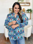 Double Take Full Size Printed Balloon Sleeve Blouse  Style Ratio