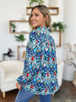 Double Take Full Size Printed Balloon Sleeve Blouse  Style Ratio