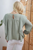 Draped Ruffle Longsleeve Top  Style Ratio
