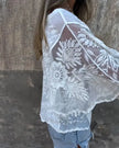 Lace Floral Off-Shoulder 3/4 Sleeve Blouse  Style Ratio