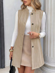 Elegant Button-Down Vest Coat  Style Ratio