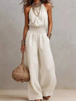 Elegant Halter Neck Wide-Leg Jumpsuit  Style Ratio